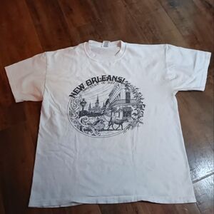 Vintage 90's New Orleans Louisiana White Short Sleeve Tshirt Large